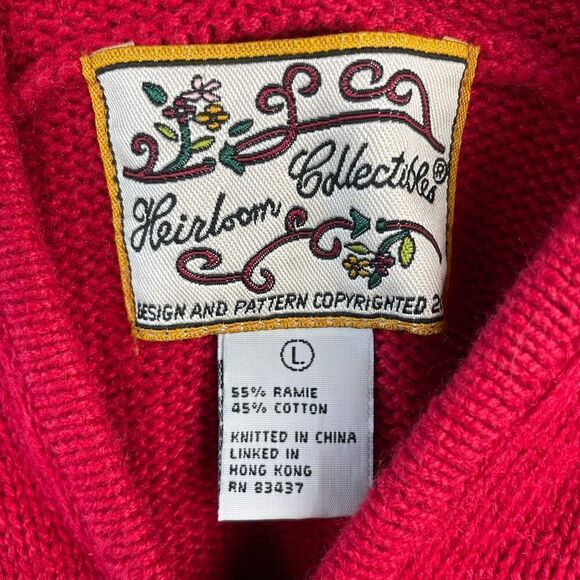 Heirloom Collectibles Full Zip Hooded Sweater Jacket Size L EUC - Picture 7 of 7